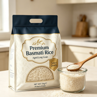 Sac d'emballage pour riz imprimé sur mesure 2,5 kg 5 kg 10 kg avec fenêtre transparente, poignée de transport et fermeture éclair refermable