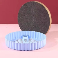 Grattoir à chat rond durable avec bord ondulé, en carton ondulé, lit de repos pour chats d'intérieur