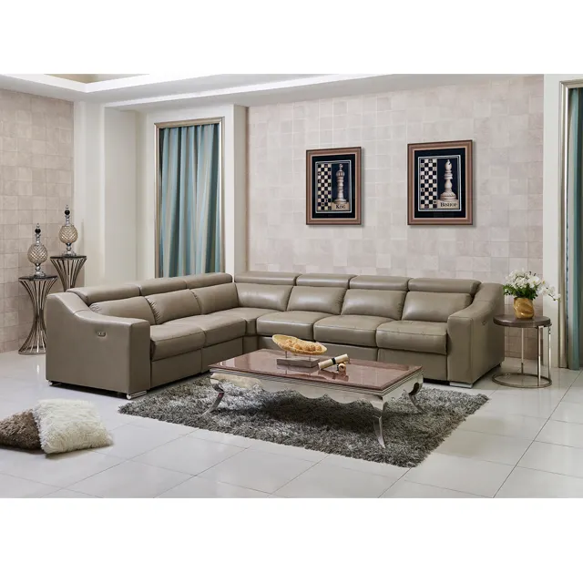 wholesale price High Quality American Style Modern Living Room Furniture Recliner Sectional Luxury Leather Sofa