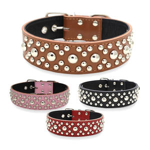 Collar de Perro de Caza Resistente de PU Sólido con Diseño de Remaches Redondos, Collar Personalizado para Mascotas al por Mayor - Product Image 6