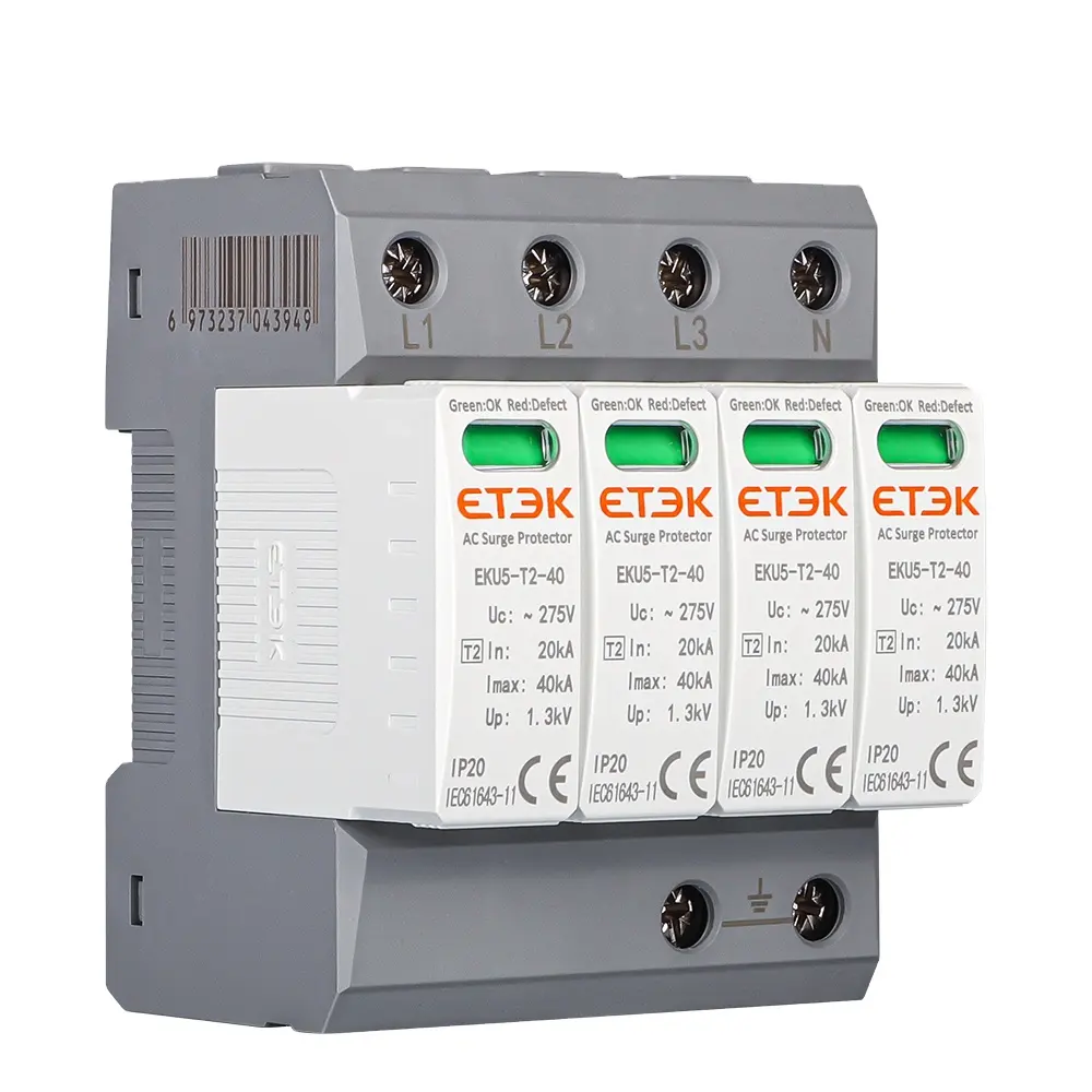 ETEK T2 Classe AC SPD EKU5 -T2-4P-275V 4P 40kA 275V Parafoudre