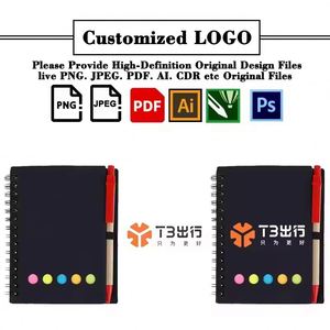 Memo Flag Kraft Paper Mini <b>Small</b> Notebook Custom <b>Notepads</b> With Pen and Sticky Notes - Product Image 2