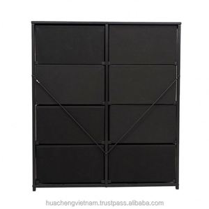 Industrial 8-Drawer Dresser Solid Wood Frame Iron Frame Bedroom Storage <b>Cabinet</b> - Product Image 5