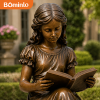 Sculpture réaliste d'une fille lisant un livre, statue décorative pour jardin, villa, hôtel, bibliothèque et décoration paysagère