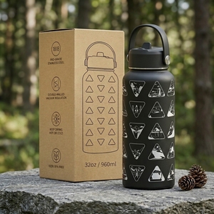 Botella <span class=keywords><strong>de</strong></span> <span class=keywords><strong>Agua</strong></span> Aislada <span class=keywords><strong>de</strong></span> Acero Inoxidable Portátil con Diseño Personalizado, Botellas con Tapa y Adhesivos <span class=keywords><strong>de</strong></span> Recuerdo <span class=keywords><strong>de</strong></span> Viaje - Product Image 1