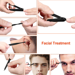 Cortauñas negras de acero inoxidable de alta calidad, conjunto de herramientas para el cuidado de las uñas, manicura y pedicura, 7 unidades - Product Image 6