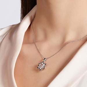 Ingrosso oro 18K e 925 catena collana in argento Sterling <span class=keywords><strong>con</strong></span> VVS Moissanite <span class=keywords><strong>solitario</strong></span> Bezel ciondolo per le donne regalo - Product Image 5