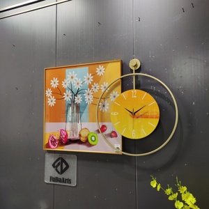 Reloj de Pared de Cristal Moderno <span class=keywords><strong>para</strong></span> Sala de Estar, con Acabado Metálico de Alto Brillo, 60+50CM, Silencioso, Personalizable, Dropshipping - Product Image 6