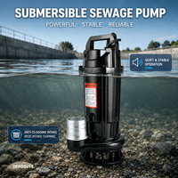 Pompe submersible à broyeur pour eaux usées 0,5 CV 370 W 220 V 50 Hz, haute pression, grand débit, pour fosse septique, boues et eaux usées, pour l'irrigation
