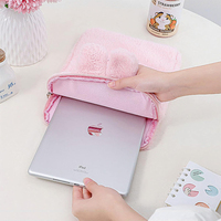 Sac de rangement pour tablette V017 personnalisé, mignon, doux, en peluche, épais, 9-11 pouces, Ipad Cover pour femmes, filles, facile à transporter
