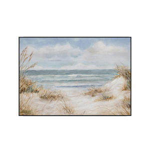 Peinture de paysage côtier calme et neutre, peinte à la main, sur toile décorative, nature morte, peintures à l'huile à suspendre - Product Image 2