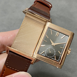 Reloj Reversible de Doble Cara con Caja Rectangular y Correa de Cuero Personalizable Adecuado para Hombres y Mujeres de Negocios - Product Image 2