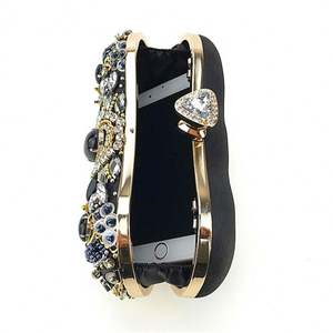 Borsa da sera da donna con grande <span class=keywords><strong>spazio</strong></span> e capienza all'ingrosso stile semplice borsa da sposa tempestata di diamanti - Product Image 3