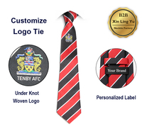 Corbatas Escolares con Logotipo Personalizado OEM, Logotipo Bordado Debajo del Nudo, Costuras a Juego, Corbatas de Uniforme Escolar para Estudiantes