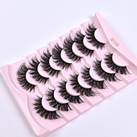 Lot de 7 paires de faux cils très demandés, style européen et américain, effet naturel, vente en gros