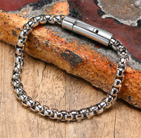 ONLY U Men Bracelet chaîne en argent Box Twist Curb Rope Snake Paperclip Bracelet