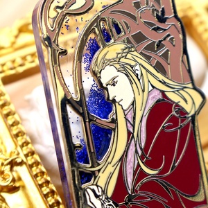 Pin de solapa personalizado de personajes de anime, insignia de metal esmaltado duro, transparente, con arena movediza, esmalte - Product Image 3
