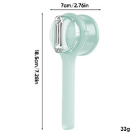 Éplucheur de fruits et légumes portable avec récipient de rangement, lame en acier inoxydable, fonctionnement manuel, poignée confortable, compatible lave-vaisselle