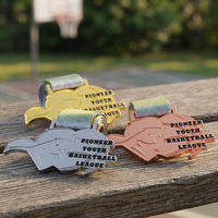 Irregulier gevormde emaille logo tekst op maat gemaakte metalen medailles award drievoudig geplateerd 3D diep geëmbossed jeugd basketbal sportmedaille
