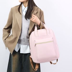 Simple Plain Color Mommy <b>Backpack</b> Large Capacity Baby Diaper Bag for Outdoor Travel Hospital - Product Image 6