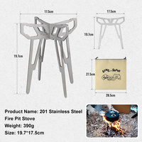 Support de barbecue multifonctionnel et pliable pour foyer de camping extérieur, ultra-léger et portable, idéal pour préparer le thé