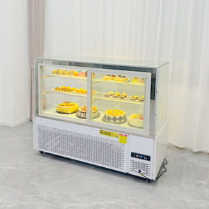 Прочный безрамный холодильный шкаф-витрина с тремя полками из мрамора и закаленного стекла для демонстрации десертов и продуктов в розничных пекарнях - Product Image 6