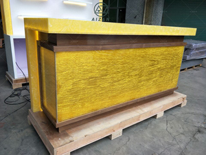 2024 thiết kế mới hiện đại quầy bar đá cẩm thạch hàng đầu nhà hàng hộp đêm rượu thanh tùy chỉnh LED thiết kế quầy bar - Product Image 6