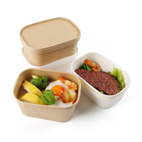 Récipient de nourriture de salade de papier de bambou rectangulaire écologique d'usine 500ml 650ml 750ml 1000ml pour Sushi et nourriture de bébé