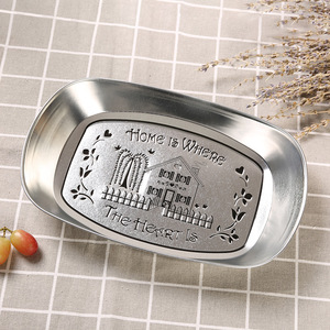 Bandeja ovalada de acero inoxidable Master Gu para frutas y aperitivos, estilo simple, uso doméstico - Product Image 2