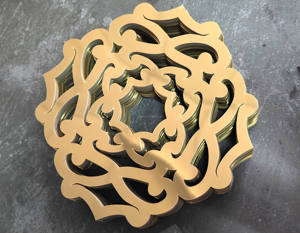 Sets de dessous-de-<span class=keywords><strong>plat</strong></span> en <span class=keywords><strong>carton</strong></span> découpés au laser motif floral, avec sous-verres dorés effet miroir pour mariages et événements à domicile - Product Image 6