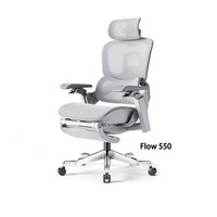 Chaise de bureau ergonomique avec soutien lombaire réglable, dossier dynamique, appui-tête, accoudoirs, chaise en maille respirante pour longues sessions assises