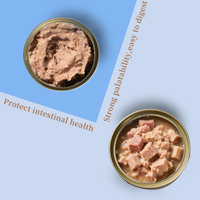 Kaleng Camilan Kucing Premium Tuna Salmon Ayam Tinggi Protein Tanpa Bahan Tambahan Buatan, Camilan Basah untuk Semua Usia Kucing