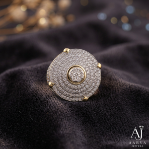 Bague d'éternité de luxe en argent sterling plaqué or rhodié avec moissanite, pavé en spirale, pour homme et femme, bijoux de fête - Product Image 1