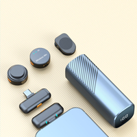 Microphone numérique magnétique sans fil, micro-cravate à condensateur, réduction du bruit, lumières LED, C pour iPhone/Android, utilisation vidéo