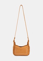 Tas Selempang Wanita Bahan Suede Desain Jahitan Kontras Mini Hobo  Dompet Wanita Kantong Samping Logo Custom