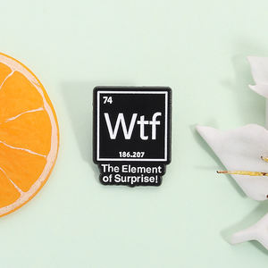 โต๊ะสารเคมี WTF หมุดเคลือบองค์ประกอบของความประหลาดใจเข็มกลัดปกเสื้อของขวัญเครื่องประดับตลกสำหรับนักเรียน - Product Image 2