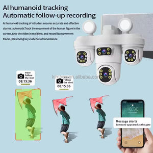 Nouvelle caméra de sécurité sans fil à triple objectif Wifi Ptz Speed Dome avec suivi automatique des personnes, vision nocturne couleur pour la maison, la ferme, le <span class=keywords><strong>garage</strong></span> - Product Image 3