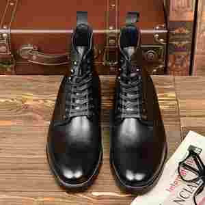 Customized Men's Genuine Leather Ankle <b>Boots</b> Lace-Up Casual Rubber Shoes Waterproof Breathable Height-Increasing Heels Summer - Product Image 6