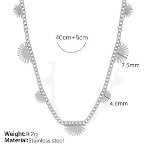 stainless steel gold plated chain <b>bracelet</b> set sun pattern bohemian unisex alloy jewelry - Product Image 6