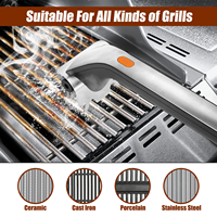 Brosse électrique pour barbecue, Nettoyeur de barbecue, Brosse à vapeur automatique pour barbecue, Nettoyeur de barbecue rotatif avec poils en acier inoxydable