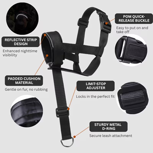 Correa para Bozal de Perro Antitirones, Ultraligera, Reflectante, Transpirable, Diseño de Anillo Bucal, Antideslizante, Segura y Amigable con la Piel - Product Image 5