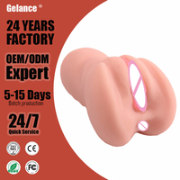 Gelance Portable Flexible TPE Étanche Vagin Réaliste 3D Intérêt Masculin Vibrant Coupe Sex Toy pour Masturbation Masculine