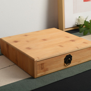 Bamboo Tea <b>Cake</b> <b>Box</b> Rectangle 5.5cm High Handmade <b>Gift</b> Packaging For Pu'er Tea Storage - Product Image 3