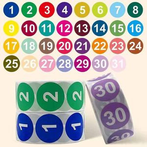 Etiquetas Redondas de 1 Pulgada con Números del 1 al 31, Coloridas, Codificadas, Autoadhesivas en Rollo para Etiquetas Adhesivas - Product Image 5