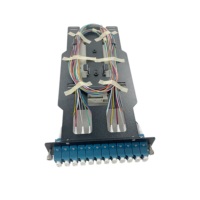 ODF 4U 288 cœurs 12 cassettes adaptées à 12 adaptateurs duplex LC/UPC SM et 24 pièces pigtails LC/UPC panneau de brassage à fibre optique