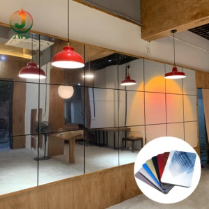 Panel & Papan Dinding Komposit Co-Extruded Serat Karbon Kristal / Arang Bambu dengan Pelapis Cermin Logam PET Desain Modern - Product Image 5