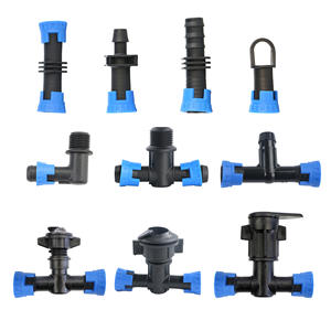 Conector de cinta de goteo, conjunto de uniones de plástico para tuberías de agua, conector en T para sistema de riego agrícola con cinta flexible de derivación - Product Image 1