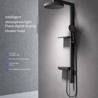 Ensemble de douche température constante affichage numérique tout cuivre bain intelligent pressurisé piano salle de bain atmosphère clé douche