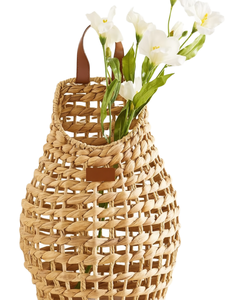 Handmade Water Hyacinth Woven Basket 33x15x85cm Bohemian Style Flower Pot <b>Storage</b> Basket Living Room Decor - Product Image 3