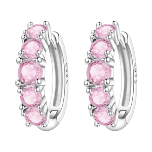 Pendientes de Zirconia en Forma de Corazón de la Serie <span class=keywords><strong>Rosa</strong></span> Dulce, con Flores de Cerezo y Margaritas, Ligeros, de Lujo, Plateados en Plata 925 para Mujer - Product Image 3